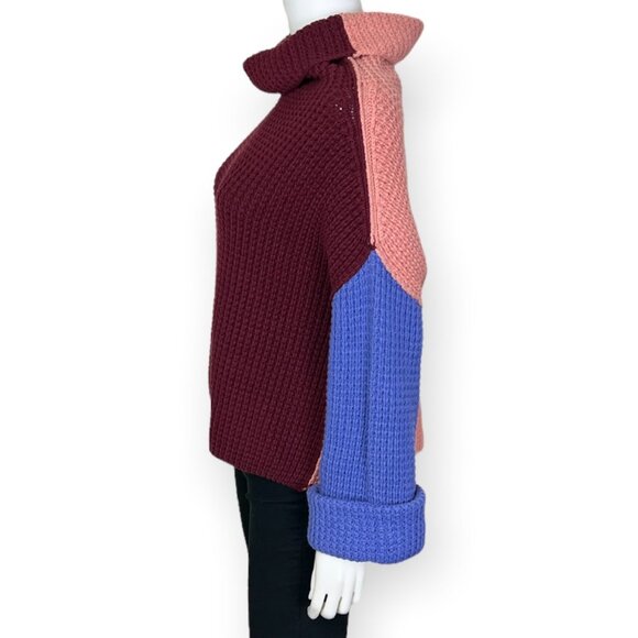 Free People Park City Pullover Sweater in Colorblock - sz XS - Picture 5 of 9